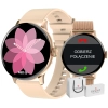 Smartwatch Damski Giewont GW330-1 Różowe Złoto-Róż Pudrowy Pasek Silikonowy + Bransoleta Różowe Złoto