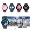 Smartwatch Damski Giewont GW330-4 Różowe Złoto-Róż Pudrowy Pasek Silikonowy + Czarna Bransoleta