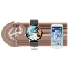 Smartwatch Damski Giewont GW330-4 Różowe Złoto-Róż Pudrowy Pasek Silikonowy + Czarna Bransoleta