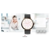 Smartwatch Damski Giewont GW330-4 Różowe Złoto-Róż Pudrowy Pasek Silikonowy + Czarna Bransoleta