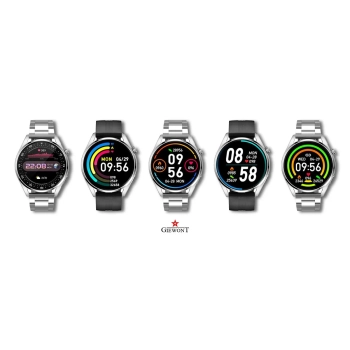 Smartwatch Giewont GW450-4 Srebrny + Pasek Czarny Silikonowy