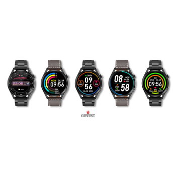 Smartwatch Giewont GW450-3 Czarny + Pasek Brązowy Skórzany