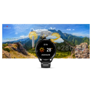 Smartwatch Giewont GW450-2 Czarny + Pasek Czarny Skórzany