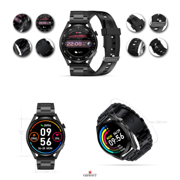 Smartwatch Giewont GW450-1 Czarny + Pasek Czarny Silikonowy