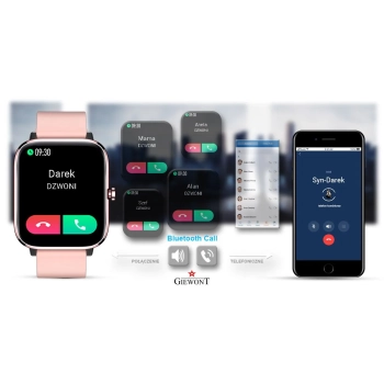 Smartwatch Giewont GW230-1 Różowe Złoto-Różowy