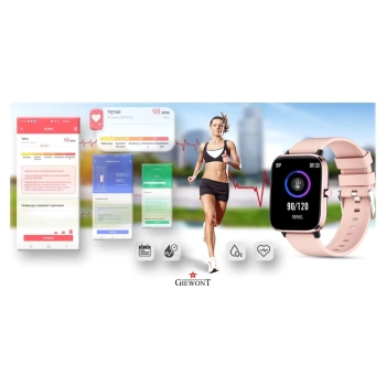 Smartwatch Giewont GW230-1 Różowe Złoto-Różowy