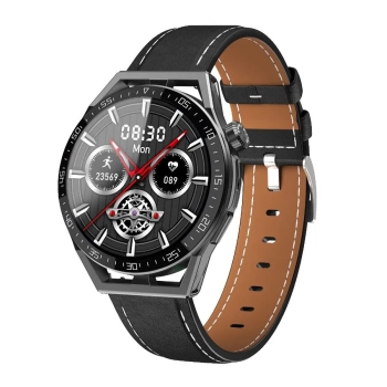 Smartwatch Rubicon RNCE88-1 Czarny- Czarny Pasek Silikonowy + Czarny Pasek Skórzany