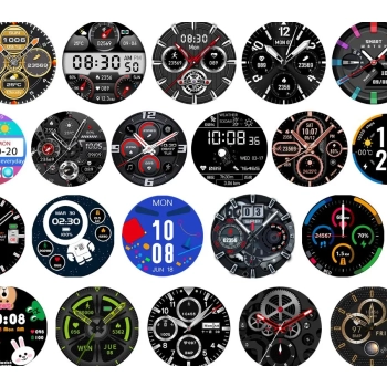 Smartwatch Rubicon RNCE88-1 Czarny- Czarny Pasek Silikonowy + Czarny Pasek Skórzany