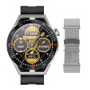 Smartwatch Rubicon RNCE88-3 Srebrny - Czarny Pasek Silikonowy + Srebrna Bransoleta