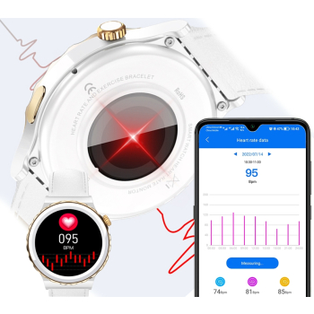 Smartwatch Damski Rubicon RNCE92 PRO White/2 x Pasek SMARUB171