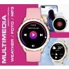 Smartwatch Damski Rubicon RNCF02-1 Srebrno-Srebrny + Czarny Silikonowy Pasek