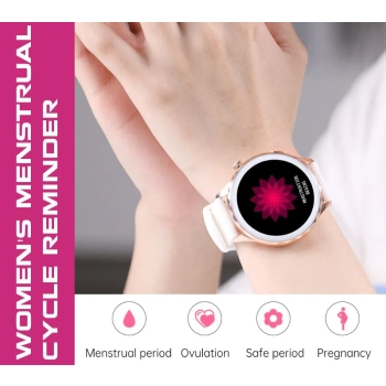 Smartwatch Damski Rubicon RNCF02-2 Złoty + Pasek Różowy