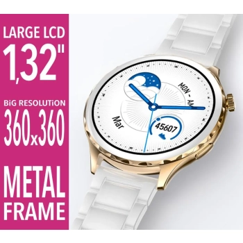 Smartwatch Damski Rubicon RNCF02-2 Złoty + Pasek Różowy