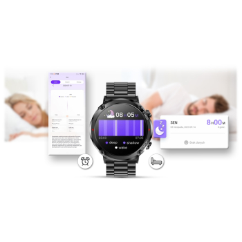 Smartwatch Gravity GT21-1+ Czarny Pasek Silikonowy