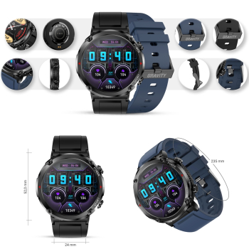 Smartwatch Gravity GT21-5 + Granatowy Pasek Silikonowy