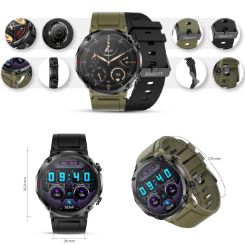 Smartwatch Gravity GT21-7 + Czarny Pasek Silikonowy