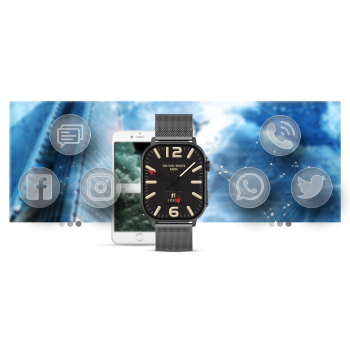 Smartwatch Gravity GT15-4 Niebieski Pasek Silikonowy + Tytanowa Bransoleta