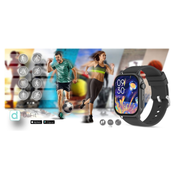 Smartwatch Gravity GT15-5 Czarny Pasek Silikonowy + Tytanowa Bransoleta