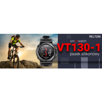 Smartwatch Veltori VT130-1 Czarny Pasek Silikonowy