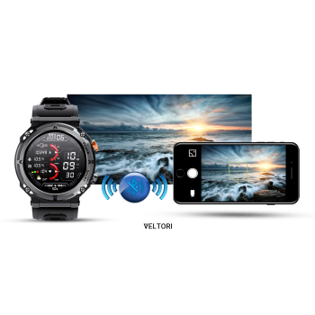 Smartwatch Veltori VT130-1 Czarny Pasek Silikonowy