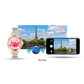 Smartwatch Damski Veltori VT350-1 Bransoleta Różowe Złoto