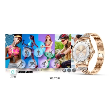 Smartwatch Damski Veltori VT350-1 Bransoleta Różowe Złoto