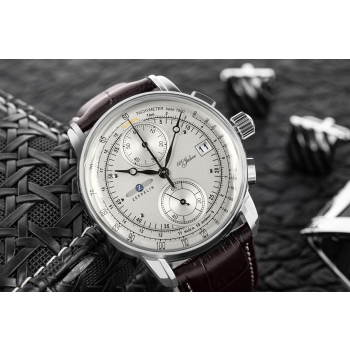 Zegarek Męski Zeppelin 100 Yahre Chronograph 8670-1 + BOX