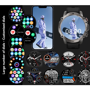 Smartwatch Męski Rubicon RNCF18-1 BLACK Bransoleta + Pasek
