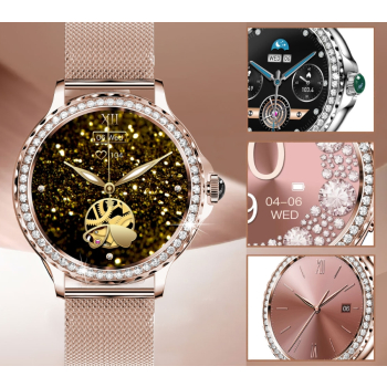 Smartwatch Damski Rubicon RNCF19-1 Różowe Złoto  Bransoleta + Pasek
