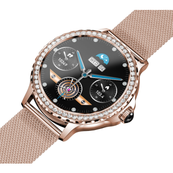 Smartwatch Damski Rubicon RNCF19-1 Różowe Złoto  Bransoleta + Pasek