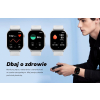 Smartwatch Damski GRAVITY GT15-12 Granatowy Pasek Silikonowy + Czarna Bransoleta