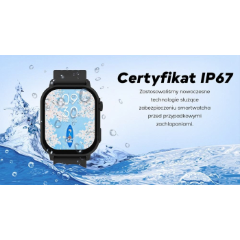 Smartwatch Damski GRAVITY GT15-12 Granatowy Pasek Silikonowy + Czarna Bransoleta