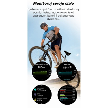 Smartwatch Męski GRAVITY GPS GT24-1 Czarny Pasek Silikonowy + Granatowy Pasek Silikonowy