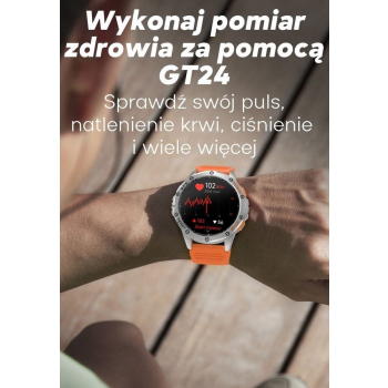 Smartwatch Męski GRAVITY GPS GT24-1 Czarny Pasek Silikonowy + Granatowy Pasek Silikonowy