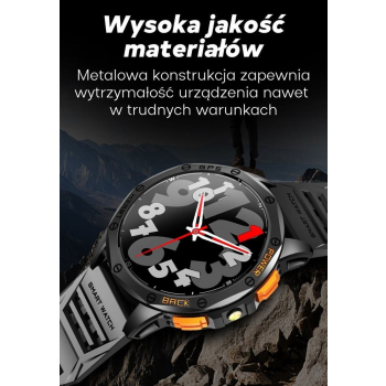 Smartwatch Męski GRAVITY GPS GT24-2 Czarny Pasek Silikonowy + Biały Pasek Silikonowy