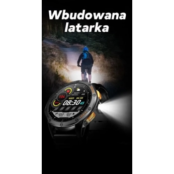 Smartwatch Męski GRAVITY GPS GT24-2 Czarny Pasek Silikonowy + Biały Pasek Silikonowy