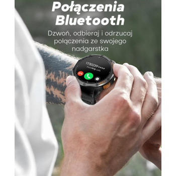Smartwatch Męski GRAVITY GPS GT24-3 Czarny Pasek Silikonowy + Pomarańczowy Pasek Silikonowy