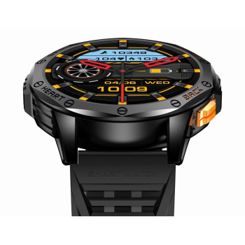Smartwatch Męski GRAVITY GPS GT24-3 Czarny Pasek Silikonowy + Pomarańczowy Pasek Silikonowy