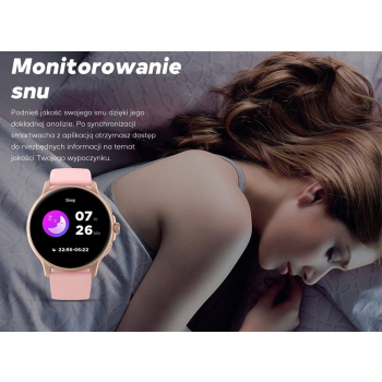 Smartwatch Damski GRAVITY GT12-1 Czarny Pasek Silikonowy + Czarna Bransoleta