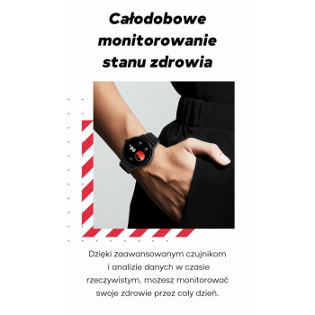 Smartwatch Damski GRAVITY GT12-1 Czarny Pasek Silikonowy + Czarna Bransoleta