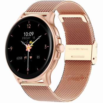 Smartwatch Damski GRAVITY GT12-3 Różowy Pasek Silikonowy + Bransoleta Różowe Złoto