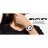 Smartwatch Damski GRAVITY GT12-4 Czarny Pasek Silikonowy + Bransoleta Różowe Złoto