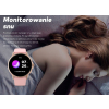 Smartwatch Damski GRAVITY GT12-4 Czarny Pasek Silikonowy + Bransoleta Różowe Złoto
