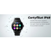 Smartwatch Damski GRAVITY GT12-4 Czarny Pasek Silikonowy + Bransoleta Różowe Złoto