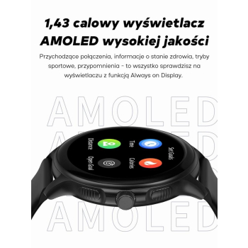 Smartwatch Damski GRAVITY GT12-4 Czarny Pasek Silikonowy + Bransoleta Różowe Złoto