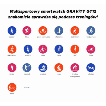 Smartwatch Damski GRAVITY GT12-4 Czarny Pasek Silikonowy + Bransoleta Różowe Złoto