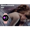 Smartwatch Damski GRAVITY GT12-5 Szary Pasek Silikonowy + Bransoleta Różowe Złoto