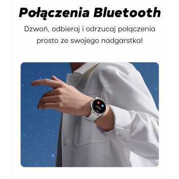Smartwatch Damski GRAVITY GT12-5 Szary Pasek Silikonowy + Bransoleta Różowe Złoto