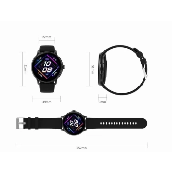 Smartwatch Damski GRAVITY GT12-5 Szary Pasek Silikonowy + Bransoleta Różowe Złoto