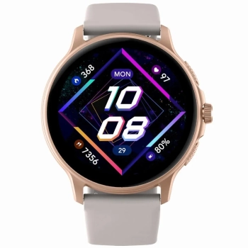 Smartwatch Damski GRAVITY GT12-5 Szary Pasek Silikonowy + Bransoleta Różowe Złoto